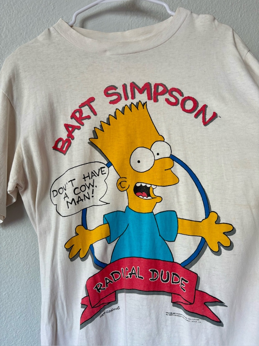 Bart Simpson Radical Dude Graphic Tee - White